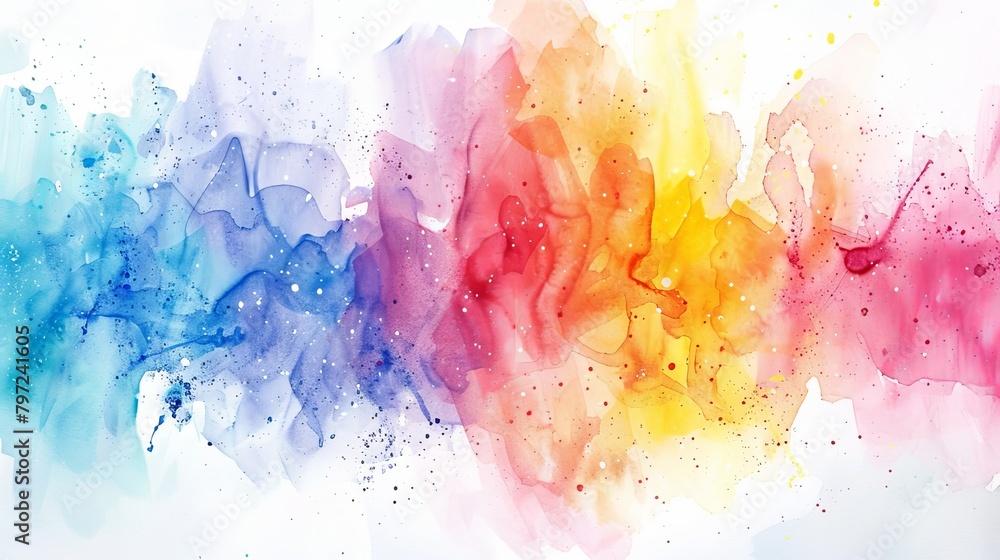 Abstract watercolor splashes representing oat milk and other dairy-free options, merging colors symbolize diversity and choice