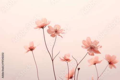 Flowers in aesthetic nature background outdoors blossom petal.