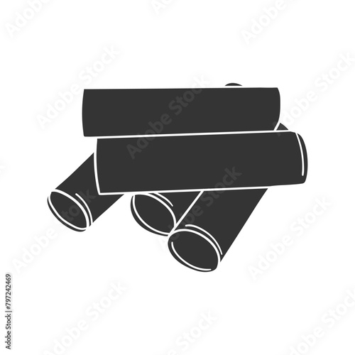Cannelloni Icon Silhouette Illustration. Italian Pasta Vector Graphic Pictogram Symbol Clip Art. Doodle Sketch Black Sign.