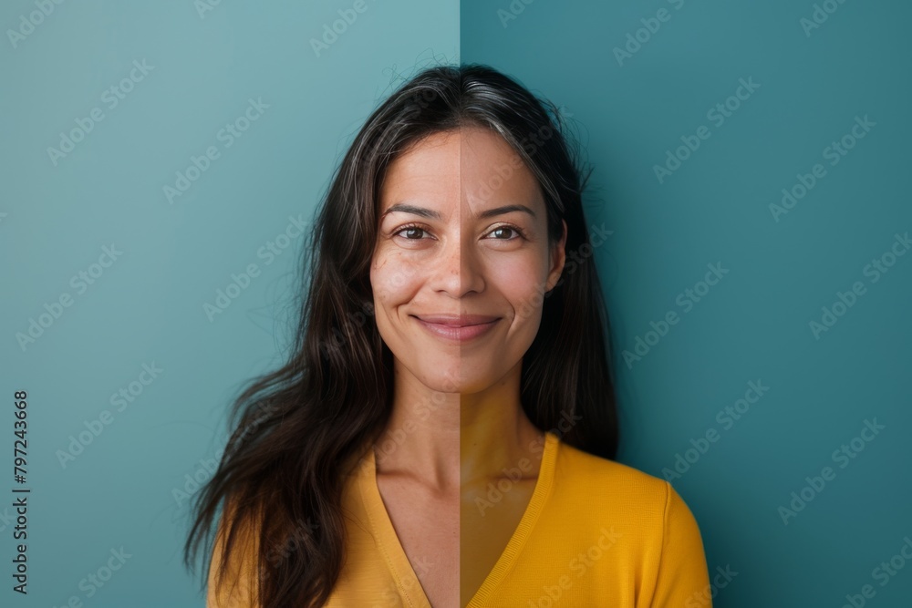 Fototapeta premium Smoothing cancer challenges in lifes aging care, setting skin risk stages for restoration and age progression amidst factors affecting skincare essentials.