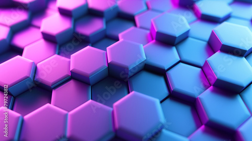 modern wallpaper abstract background with blue and purple hexagons, business presentation background desktop wallpaper, website homepage banner