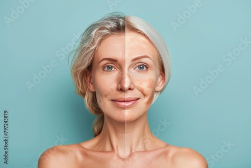 Advancements in moisturizers aid skin care techniques amidst biological aging  setting the stage for aging skin treatments and dynamics in science contouring portraits.