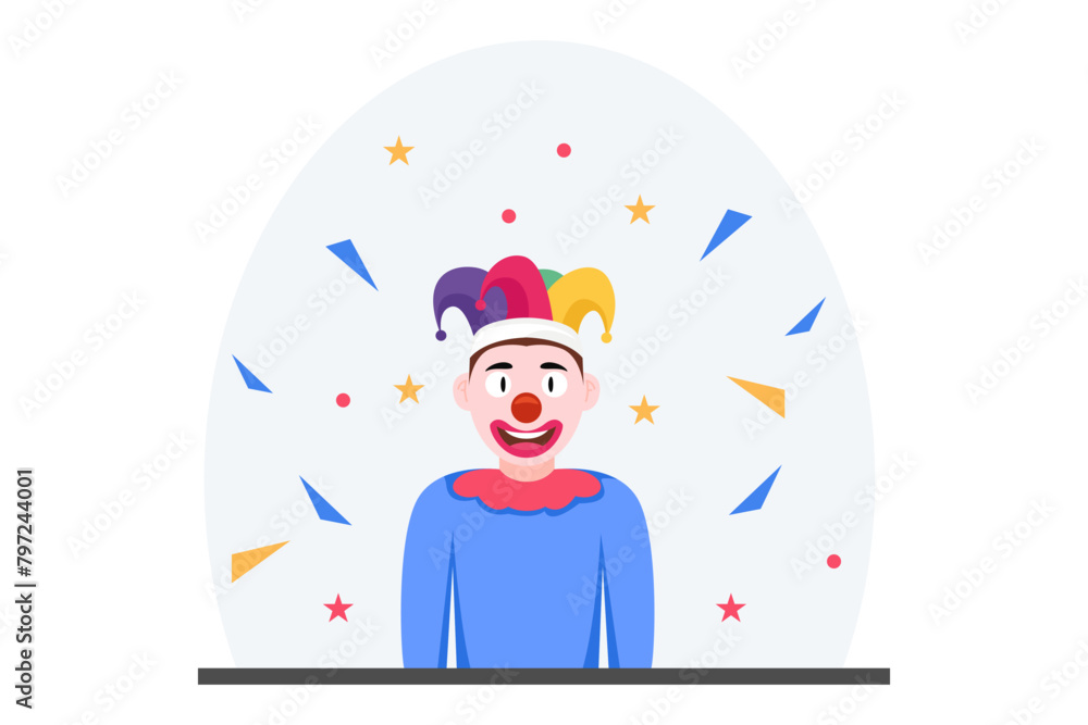 April Fools Flat Design Illustration April Fools Flat Design Illustration