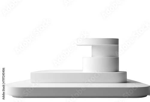 abstract rendering Minimal product presentation white background illustration 3d podium background poduim display stand banding banner white display dais presentation wave luxury decorative style 