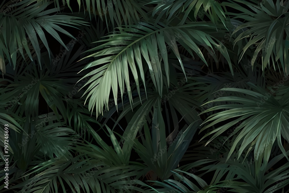 palm leaf pattern Generator AI 