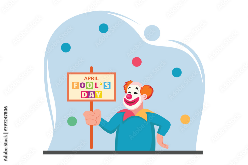 April Fools Flat Design Illustration April Fools Flat Design Illustration