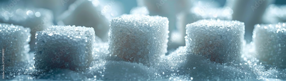 Macro shot of sugar cubes Macro shot of sugar cubes
