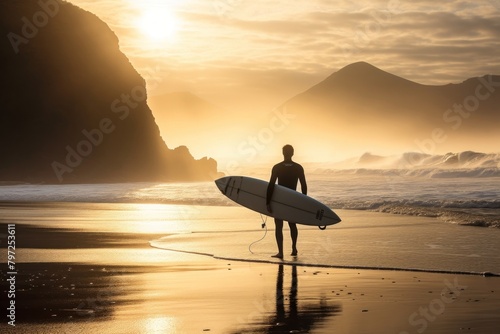 Surfer outdoors surfing nature.