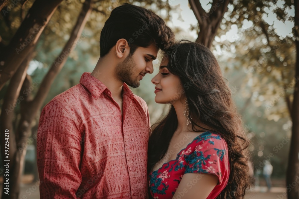 Obraz premium Indian couple person adult love.