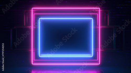 Neon blue and pink frame