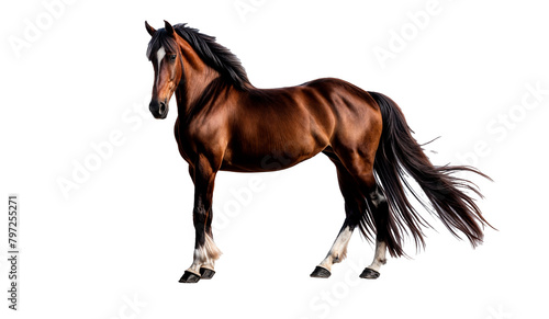 A brown horse isolated on a png background.