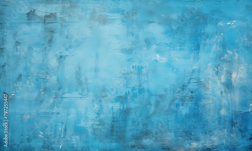 Abstract blue textured background with paint strokes