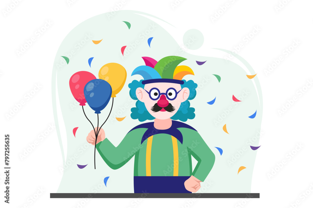 April Fools Flat Design Illustration April Fools Flat Design Illustration