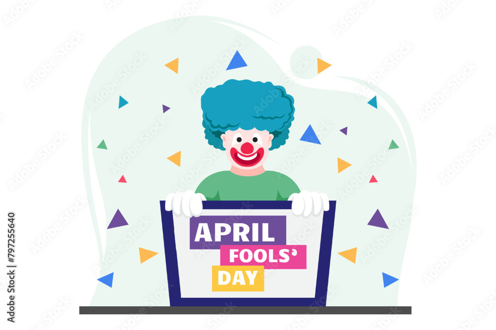 April Fools Flat Design Illustration April Fools Flat Design Illustration