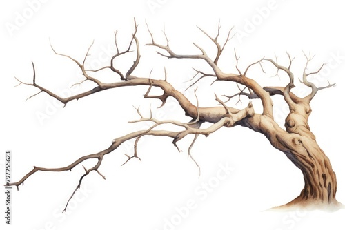 A Dry branch tree drawing nature sketch.