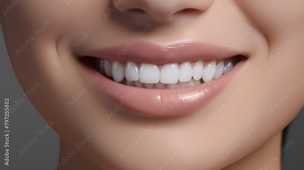Fototapeta premium Close-up of smiling white teeth