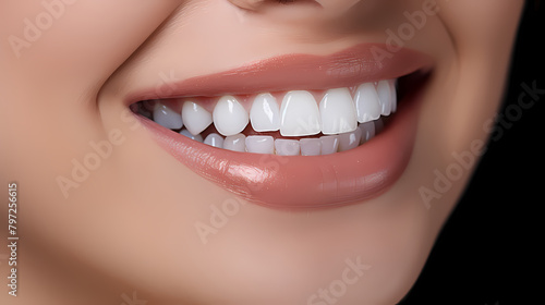 Close-up of smiling white teeth