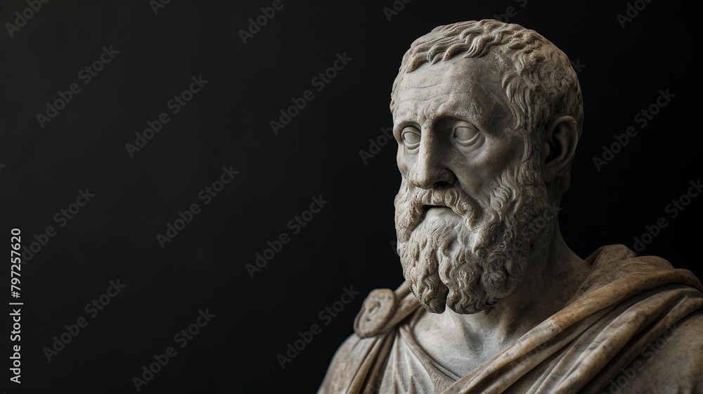 Ancient Philosopher Statue Profile View