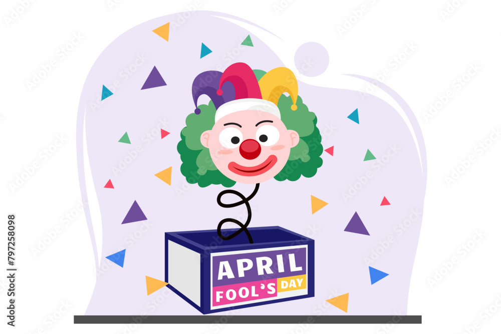 April Fools Flat Design Illustration April Fools Flat Design Illustration