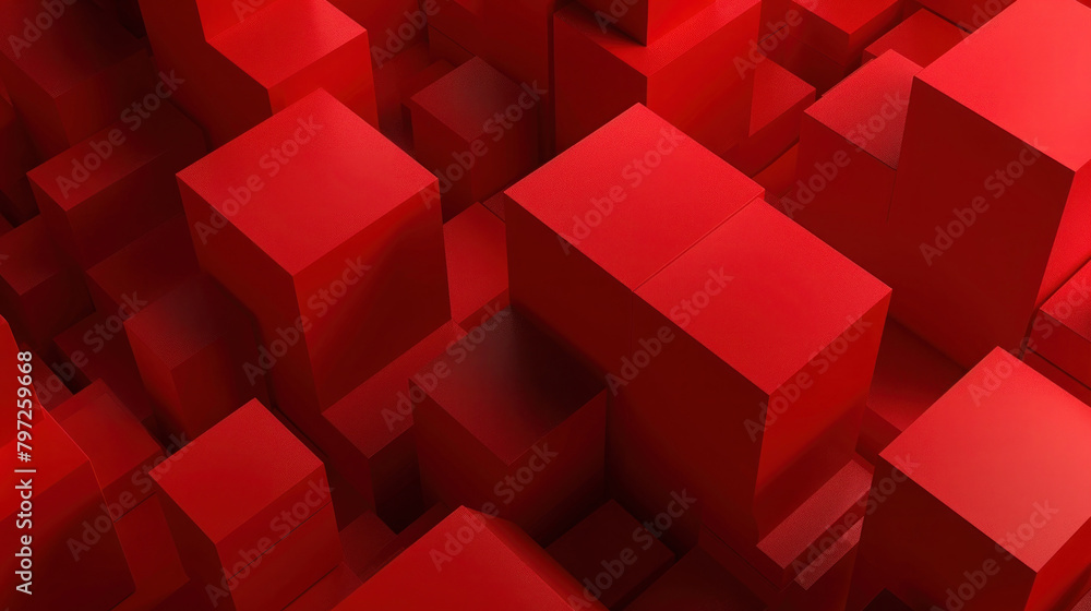 Abstract Red Cube Pattern: Geometric 3D Design Illustration with Futuristic Blue Texture for Business Wallpaper Abstract Red Cube Pattern: Geometric 3D Design Illustration with Futuristic Blue Texture for Business Wallpaper