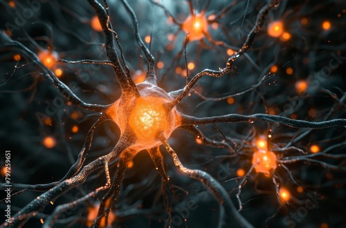 3D Illustration of Neural Network Synapses