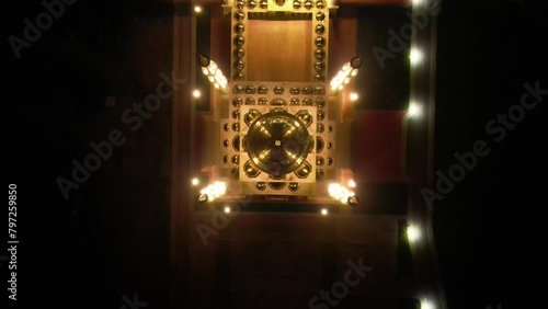 shooting a mosque from a drone at night.