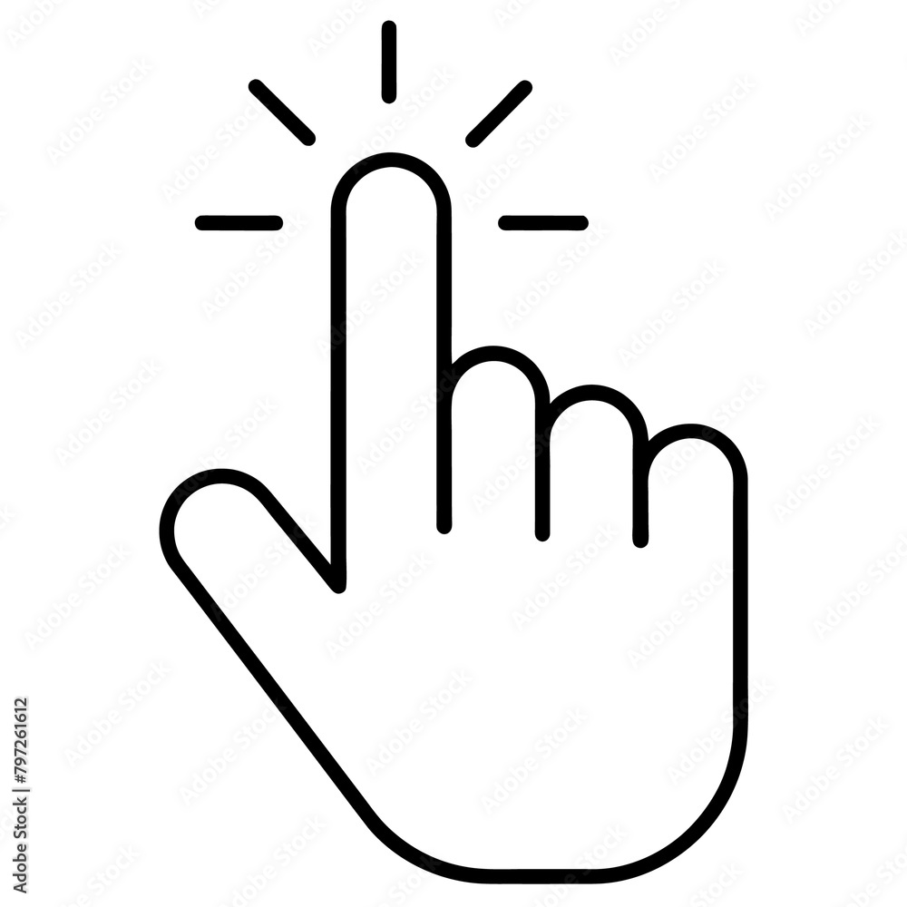 Hand click icon solid white background (11) Hand click icon solid white background (11)