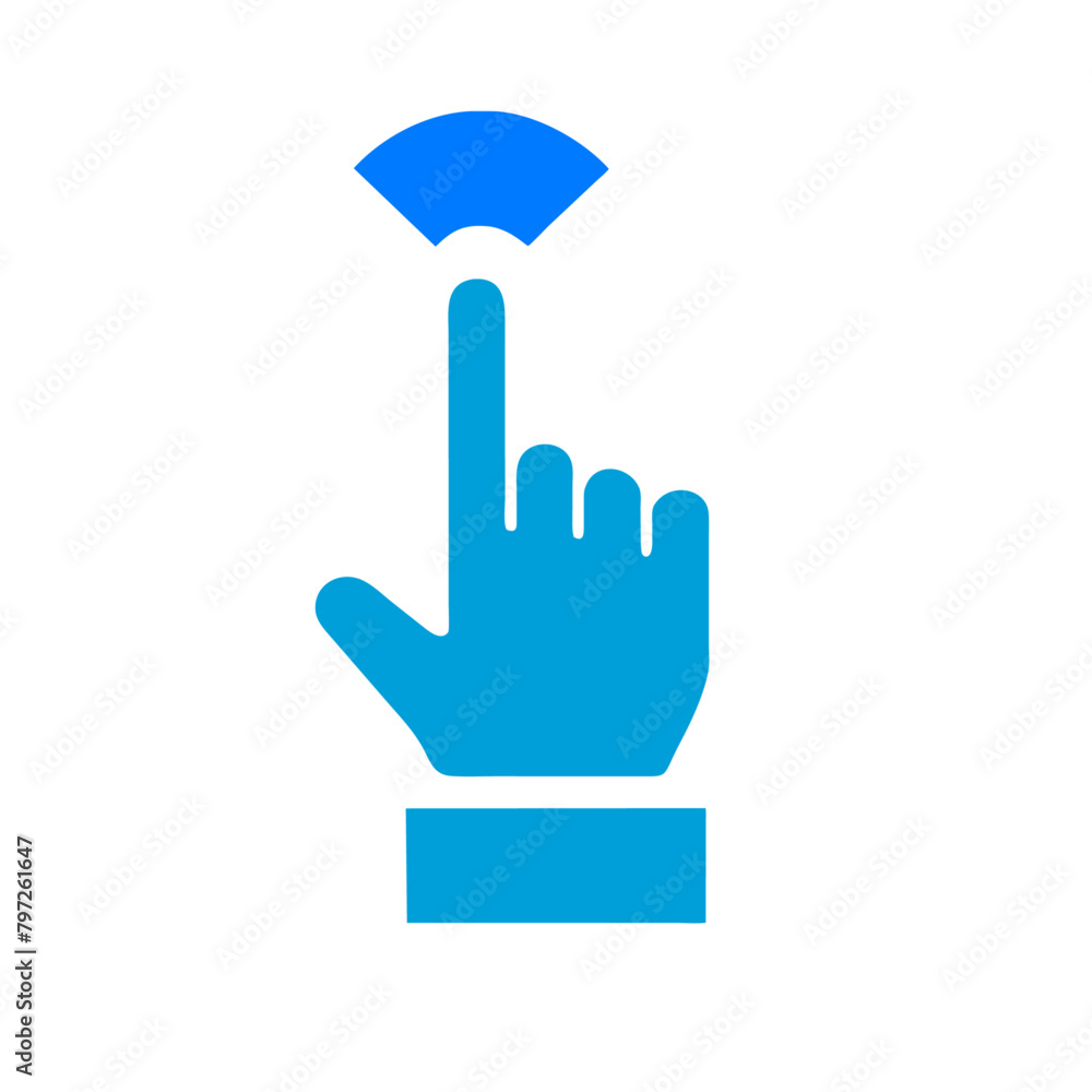 Obraz premium Hand click icon solid white background (19)