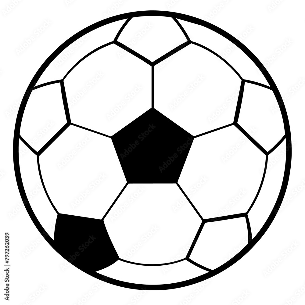 Soccer ball icon solid white background (3)