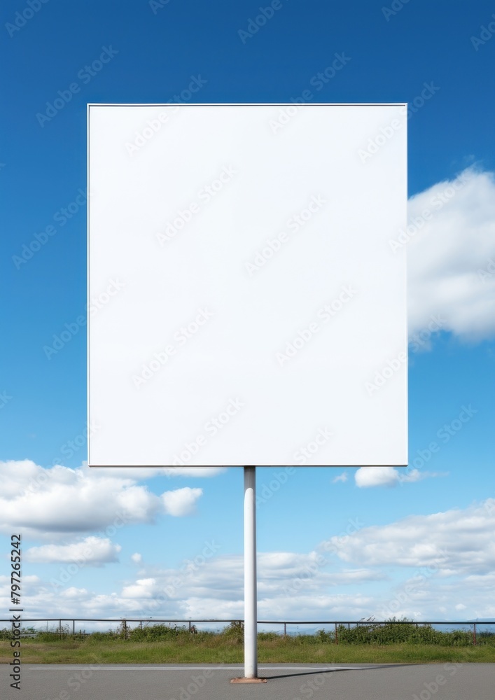 Blank white festival sign billboard blue sky. Blank white festival sign billboard blue sky.
