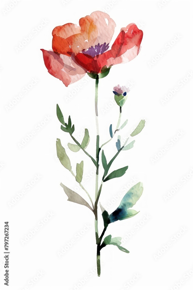 Fototapeta premium Wild flower blossom plant poppy.