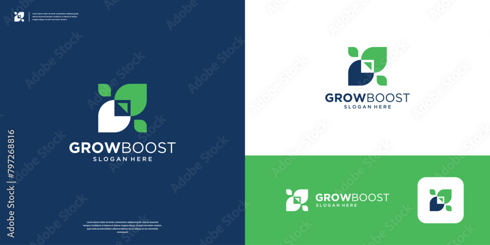 Green growth logo design template Green growth logo design template