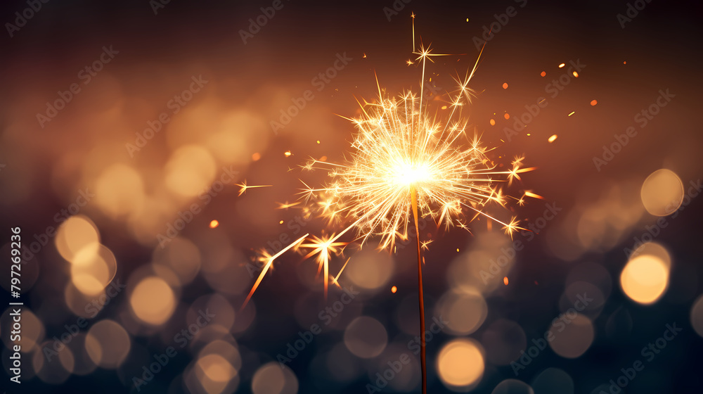 Obraz premium Fireworks illustration, happy new year