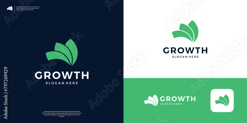 Abstract financial logo design. Creative diagram growth logo vector illustration.