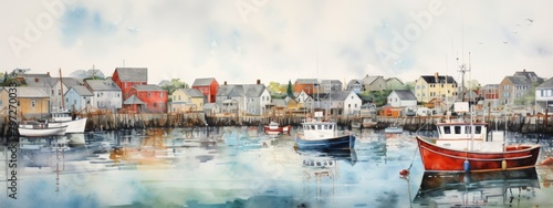 watercolor on textured paper whimsy sparse motif in rockport photo