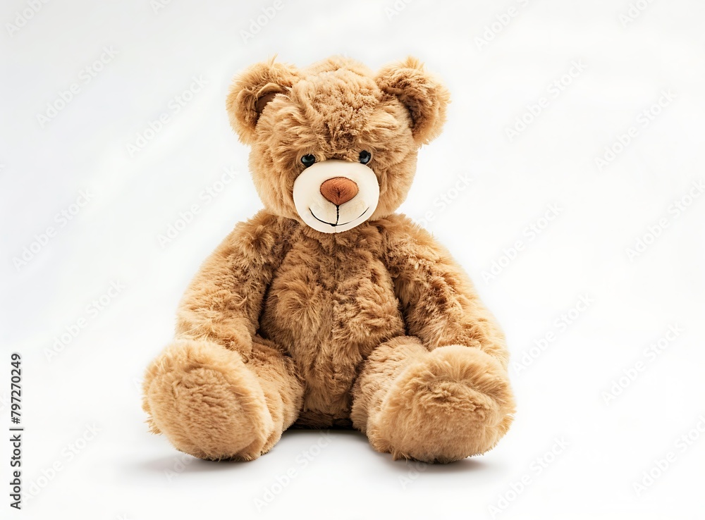 photo of teddy bear toy isolated on white background studio shot