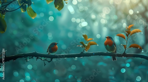 Birds Sitting On The Branch Of The Tree 4K wallpaper.