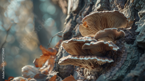 haga mushroom on a tree trunk, chaga with a beautiful texture