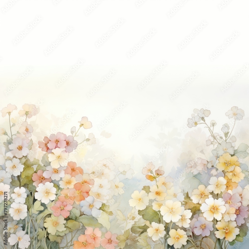 Painting of primrose border backgrounds pattern flower. Painting of primrose border backgrounds pattern flower.