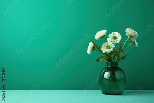 Green flower plant vase. photo