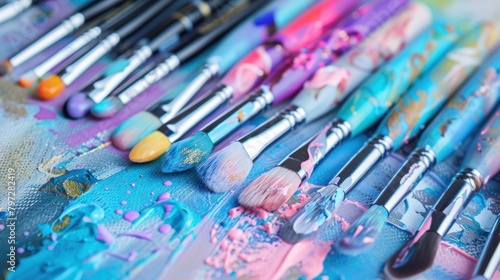 A detailed view of artistic nail art tools and the designs they create
