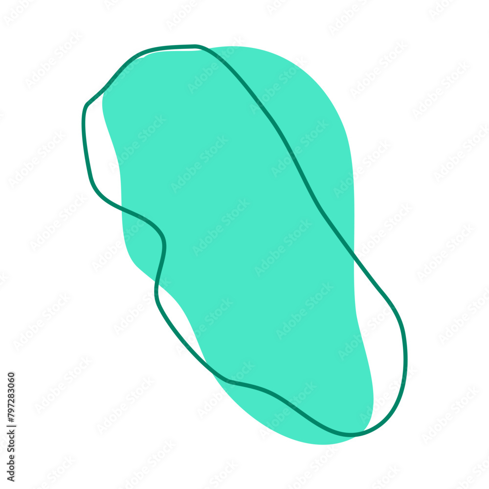aesthetic shape with flat style for decoration your design. abstract shape with line. green blob with line decoration aesthetic shape with flat style for decoration your design. abstract shape with line. green blob with line decoration