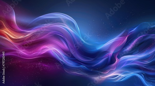 Blue and purple glowing magical smoke photo