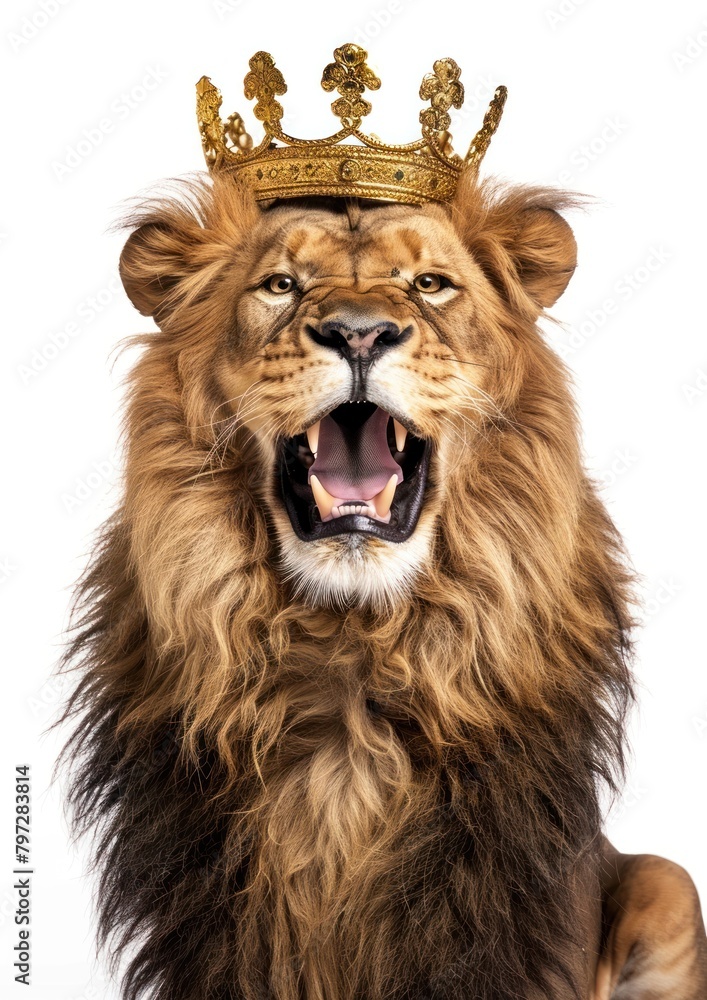 Gold vintage crown animal lion accessories.