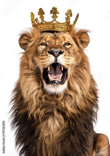 Gold vintage crown animal lion accessories. photo