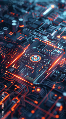 futuristic technology background, modern cyber tech wallpaper, digital data technology, glowing motherboard 