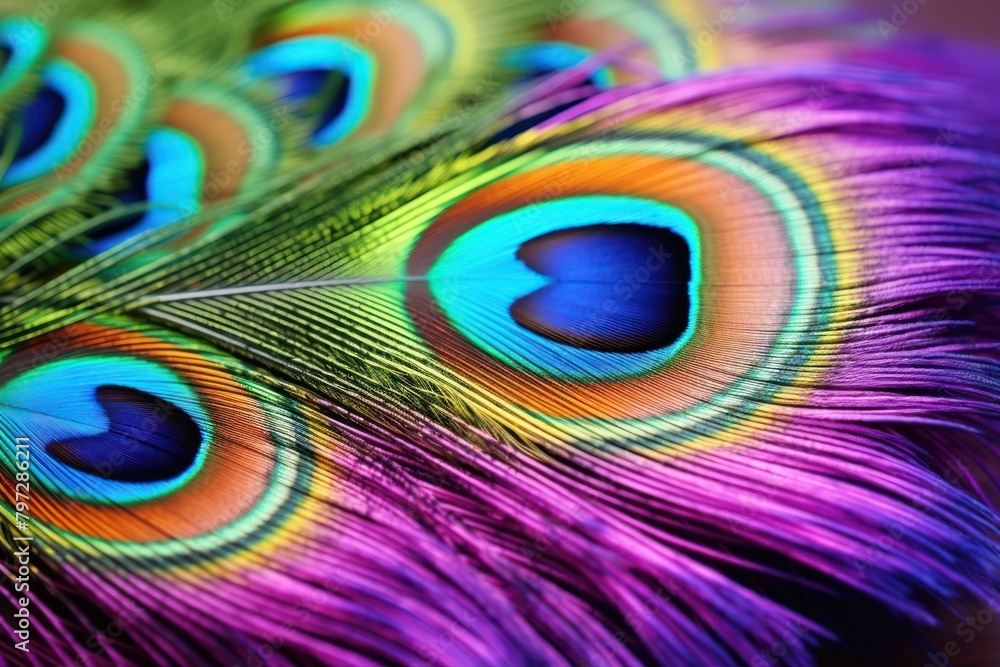 Obraz premium Vibrant Peacock Feathers in Close-up