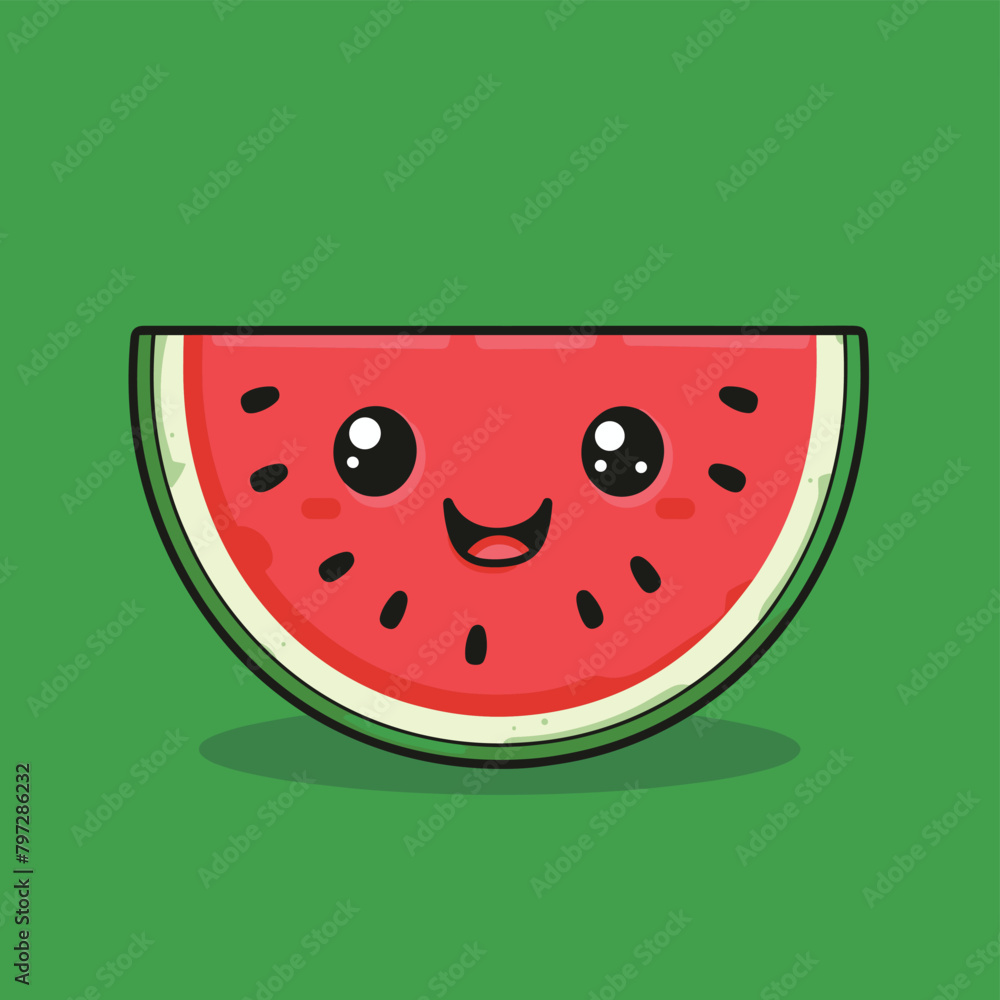 Cute watermelon cartoon character vector illustration Cute watermelon cartoon character vector illustration