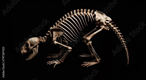 Dinosaur Skeleton Displayed in a Museum Setting © Balaraw