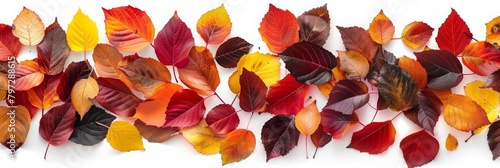 A close up of a variety of autumn leaves